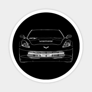 Chevrolet Corvette Z06 2015 Sketch White Magnet